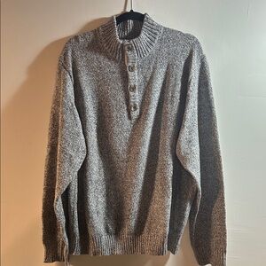 Izod Gray Button-Up Crewneck‎ Sweater